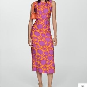 Mango Printed Midi Dress